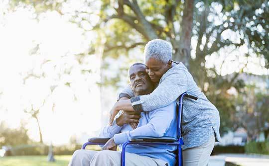 Wife with her husband using respite care facility in Bowling Green, KY