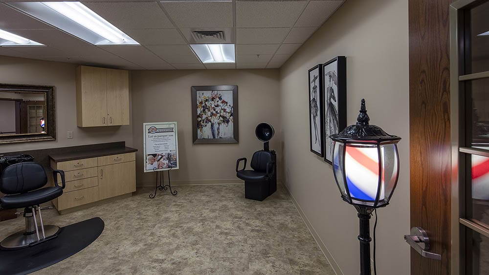 on site hair salon at  The Oxford Grand Assisted Living & Memory Care in McKinney, Texas