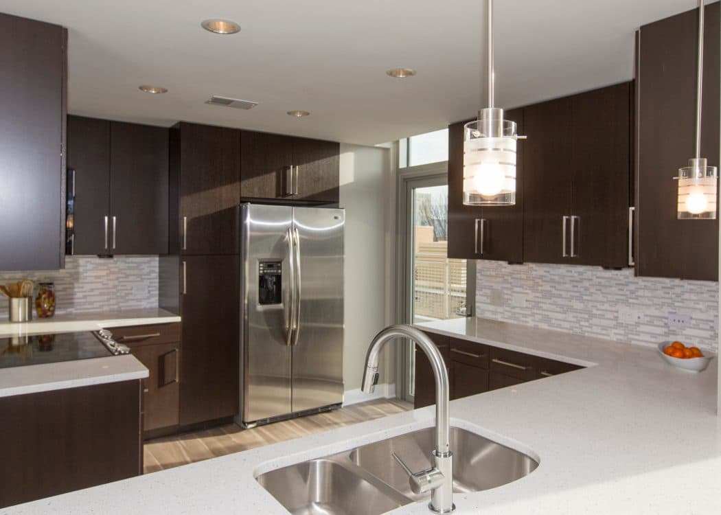 Updated kitchen at Gallery Bethesda in Bethesda