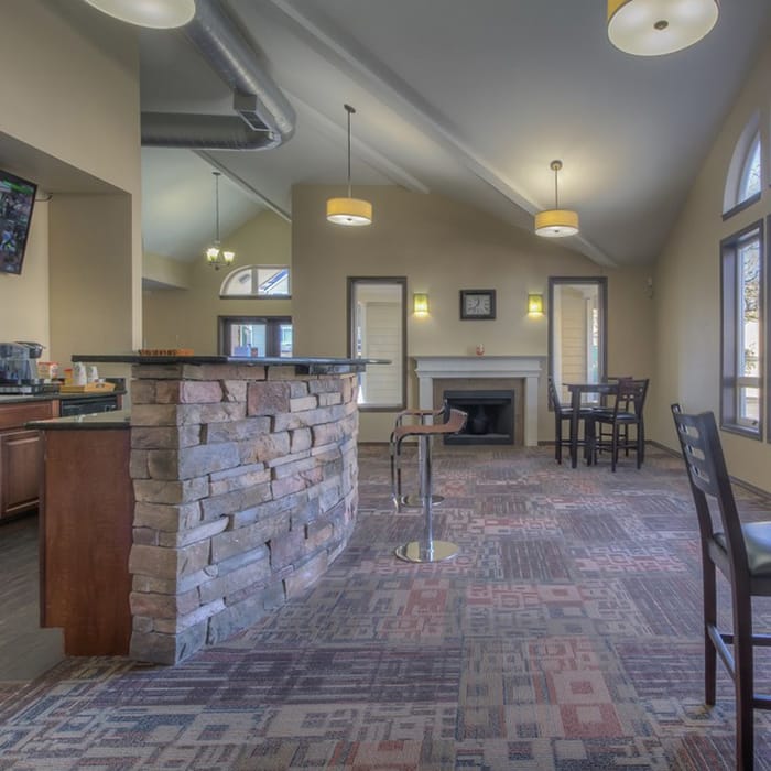 Clubhouse interior at Hamptons Apartments in Puyallup