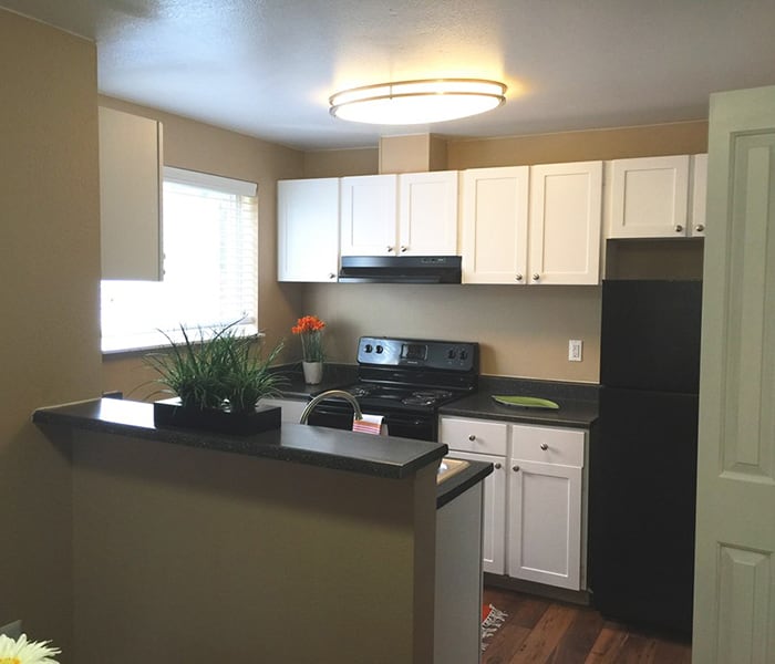 Upgraded kitchen at Village at Seeley Lake
