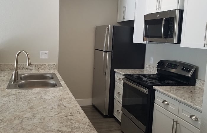 Upgraded kitchen at Presidio at Rancho Del Oro