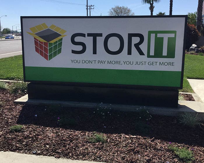 Front sign at Stor It Self Storage in Visalia