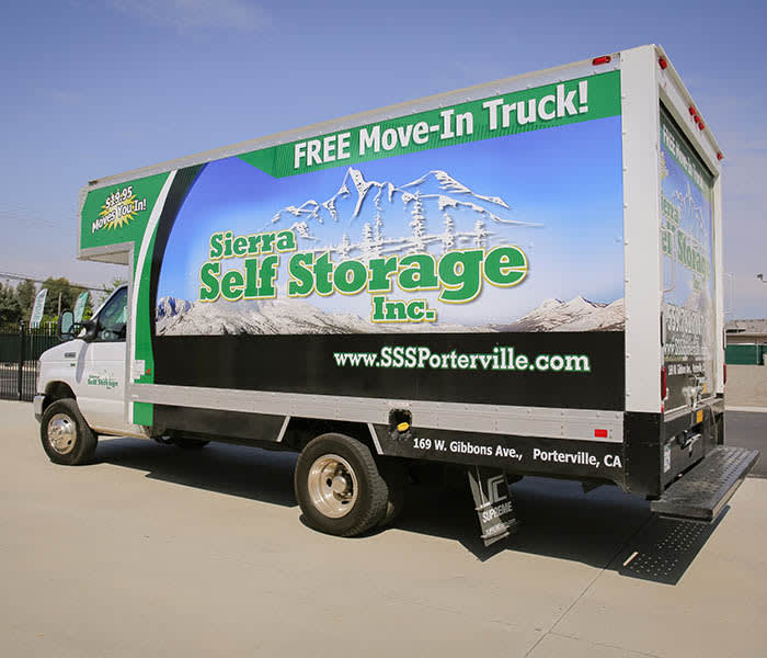 Moving truck at Sierra Self Storage in Porterville