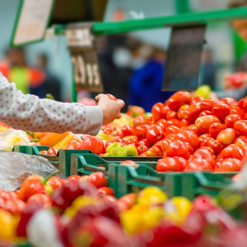 View of fresh produce at local market near Lola Apartments in Riverview, Florida