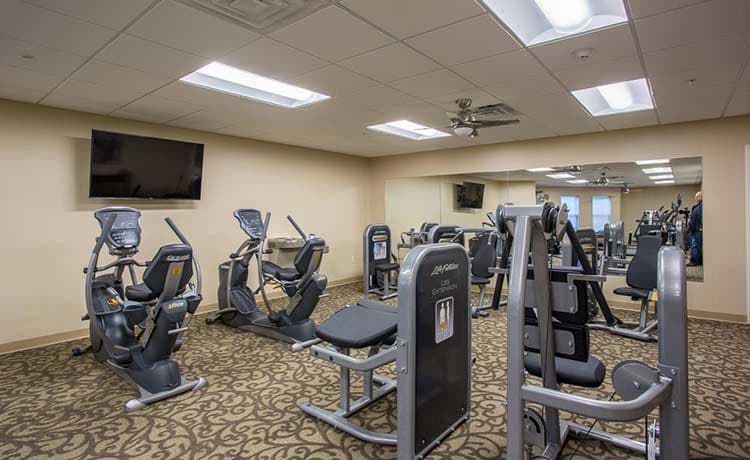 Fitness center at The Marquis at the Woods