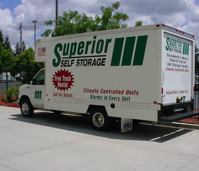Moving truck at Superior Self Storage in Sacramento, California