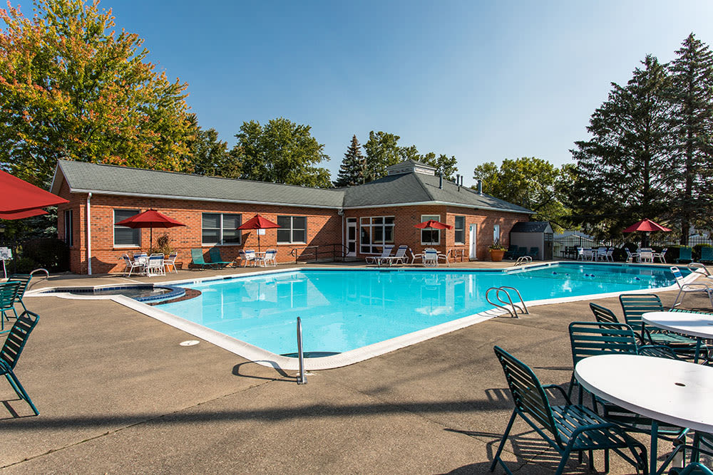 Sparkling swimming pool at Perinton Manor Apartments