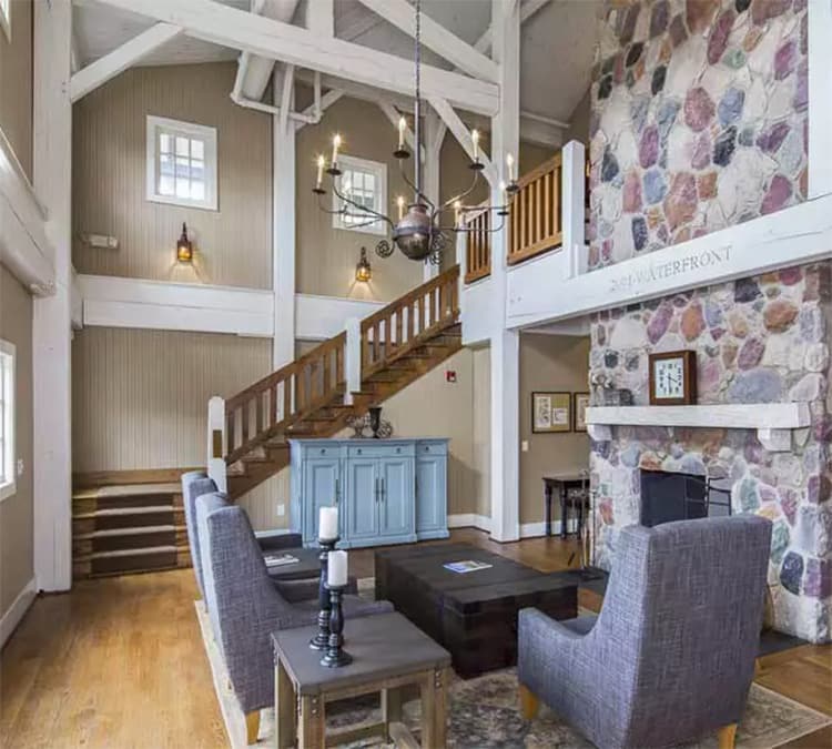 Clubhouse interior at The Waterfront Apartments in Munhall, PA
