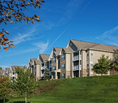 Exterior view of apartments at Waterford Nevillewood Apartments in Presto