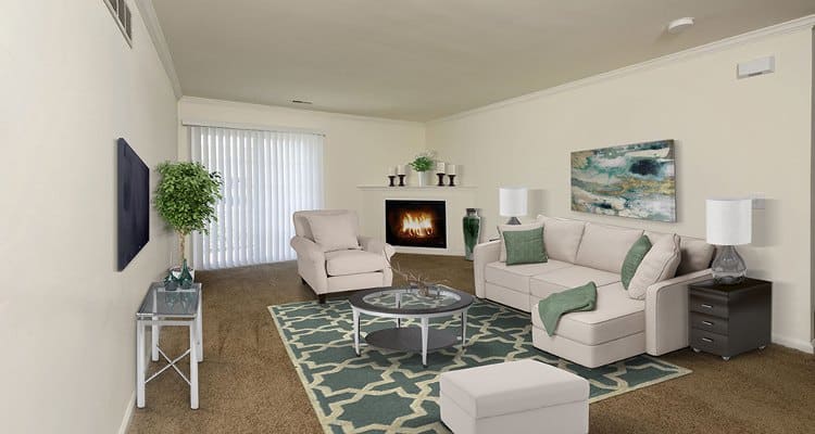 Gorgeous living room at Cannon Mills in Dover, DE