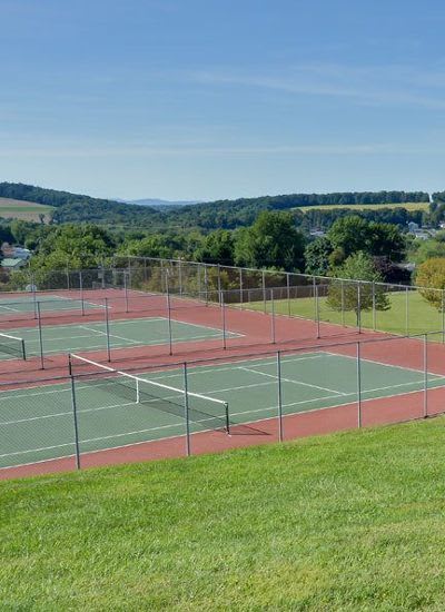 Tennis courts at Lion's Gate in Red Lion, Pennsylvania