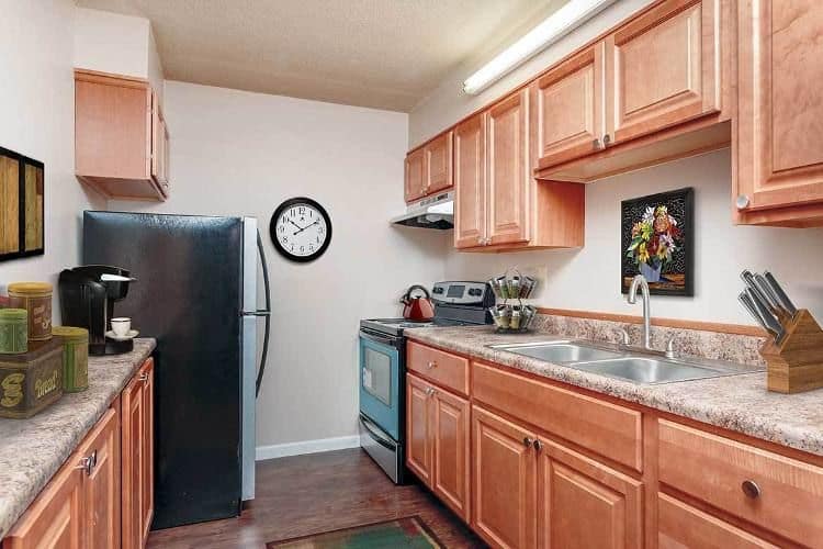 Modern kitchen at Towers on the Hudson in Troy