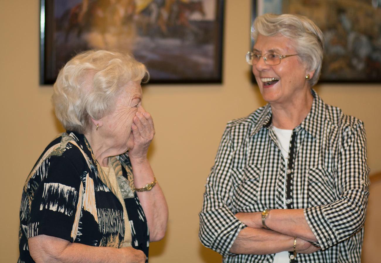 Residents talking and laughing at Governor's Port in Mentor, Ohio