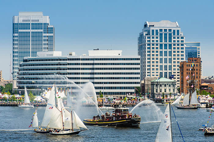 Scenic view in Portsmouth, VA at the Harbor Vista.