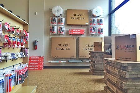 Packing supplies and more for sale in the office at StorQuest self storage Scottsdale