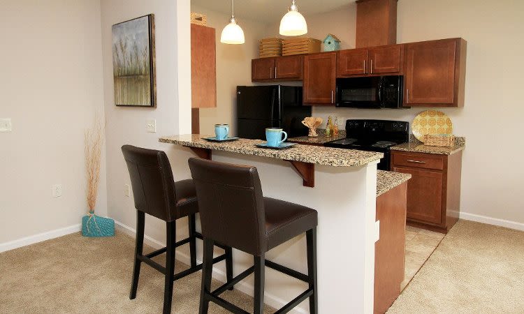 Well-equipped kitchen at Preserve at Autumn Ridge in Watertown