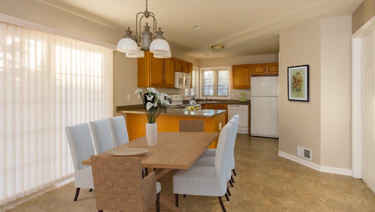 Elegant dining room at North Ponds Apartments