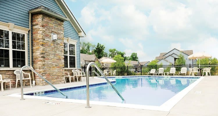 Sparkling pool at North Ponds Apartments in Webster, New York