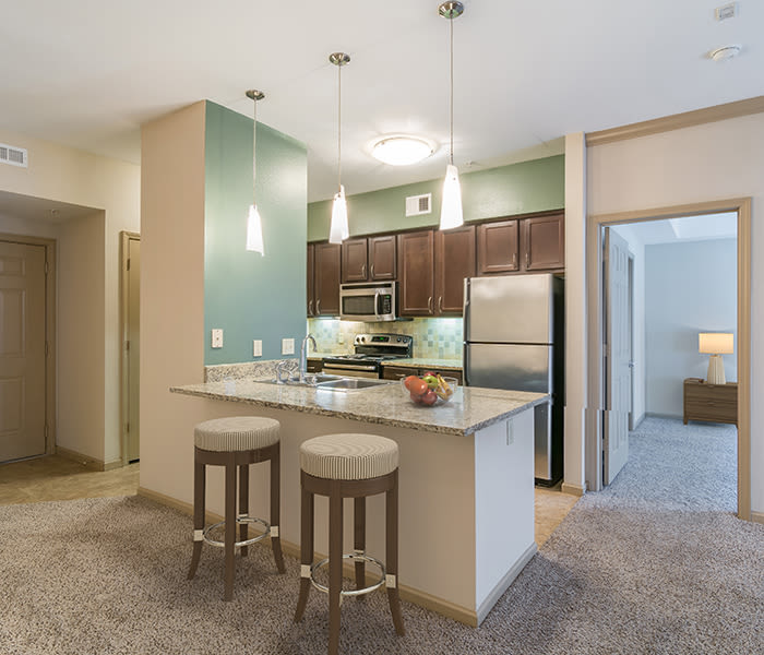 Upgraded kitchen at West End at City Center