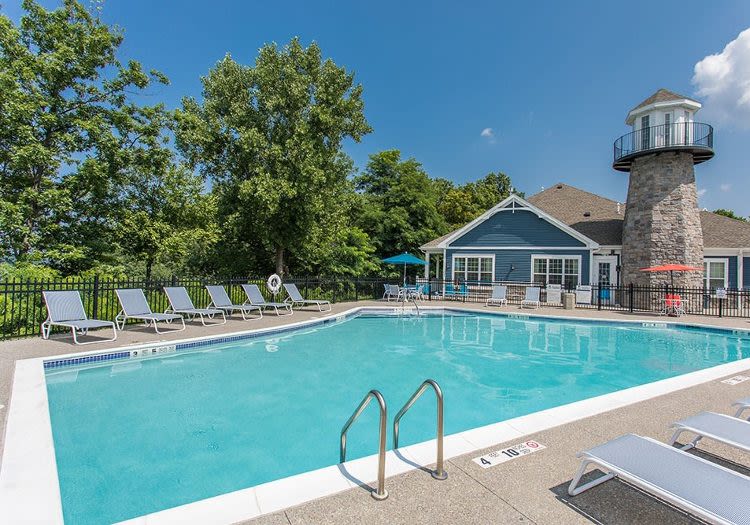 Swimming pool at Waters Edge Apartments in Webster, New York