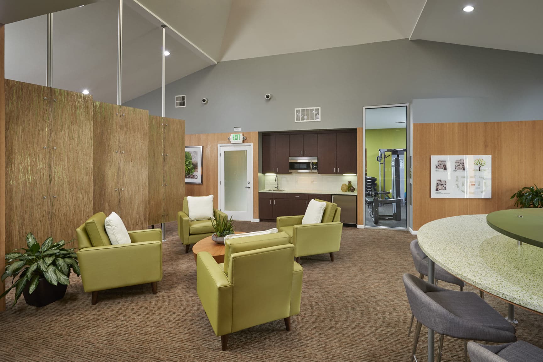 Club house living room at Alton Green Apartments