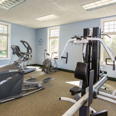 Fitness center at Knollwood Manor Apartments in Fairport, NY