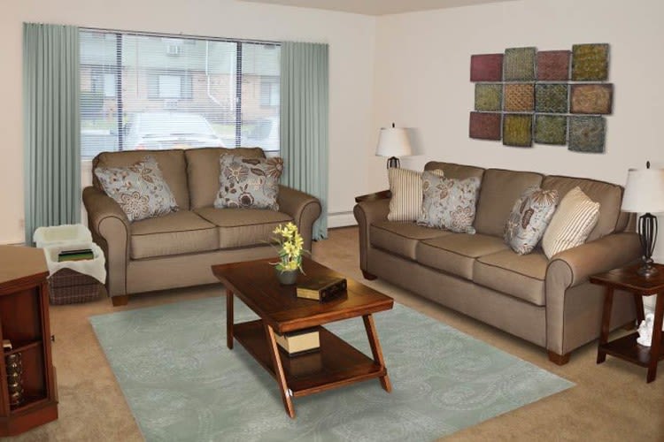 Enjoy a cozy living room at Lake Vista Apartments apartments