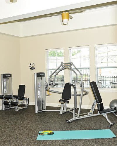 Fitness center at Union Square Apartments in North Chili, New York