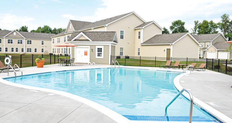 Sparkling swimming pool at Union Square Apartments