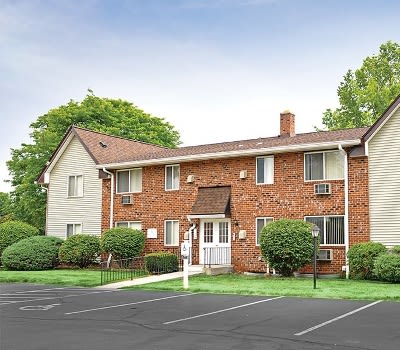 Exterior view of apartments for rent at Highview Manor Apartments in Fairport