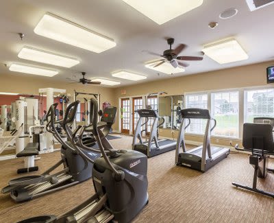 Stay healthy in our fitness center at Oakmonte Apartments in Webster, NY