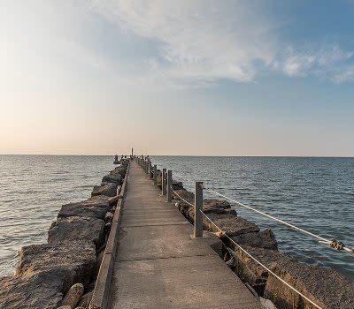 Pier at Webster Park and Lake Ontario
