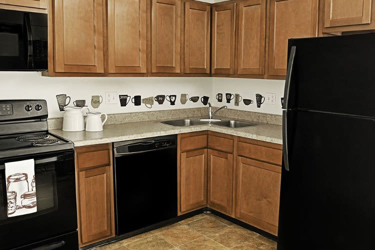 Modern kitchen at Webster Manor Apartments in Webster, NY