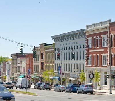 Buildings on South Main Street in Canandaigua, NY
