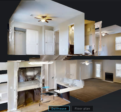 Cozy modern living room at Overland Park.