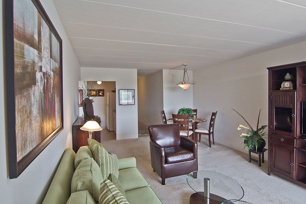 Beautiful living room at apartments in Richton Park, Illinois
