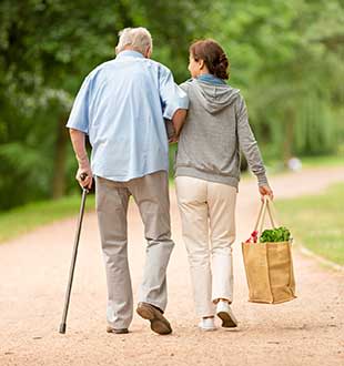Senior living resident and his daughter in Wellington