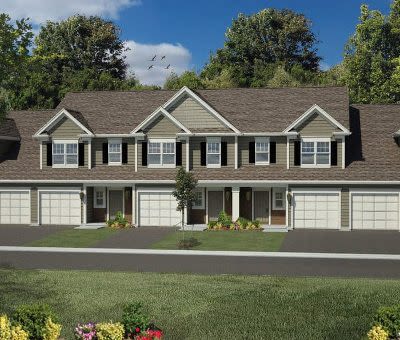 Exterior view of townhomes at Woodland Acres Townhomes in Liverpool, NY