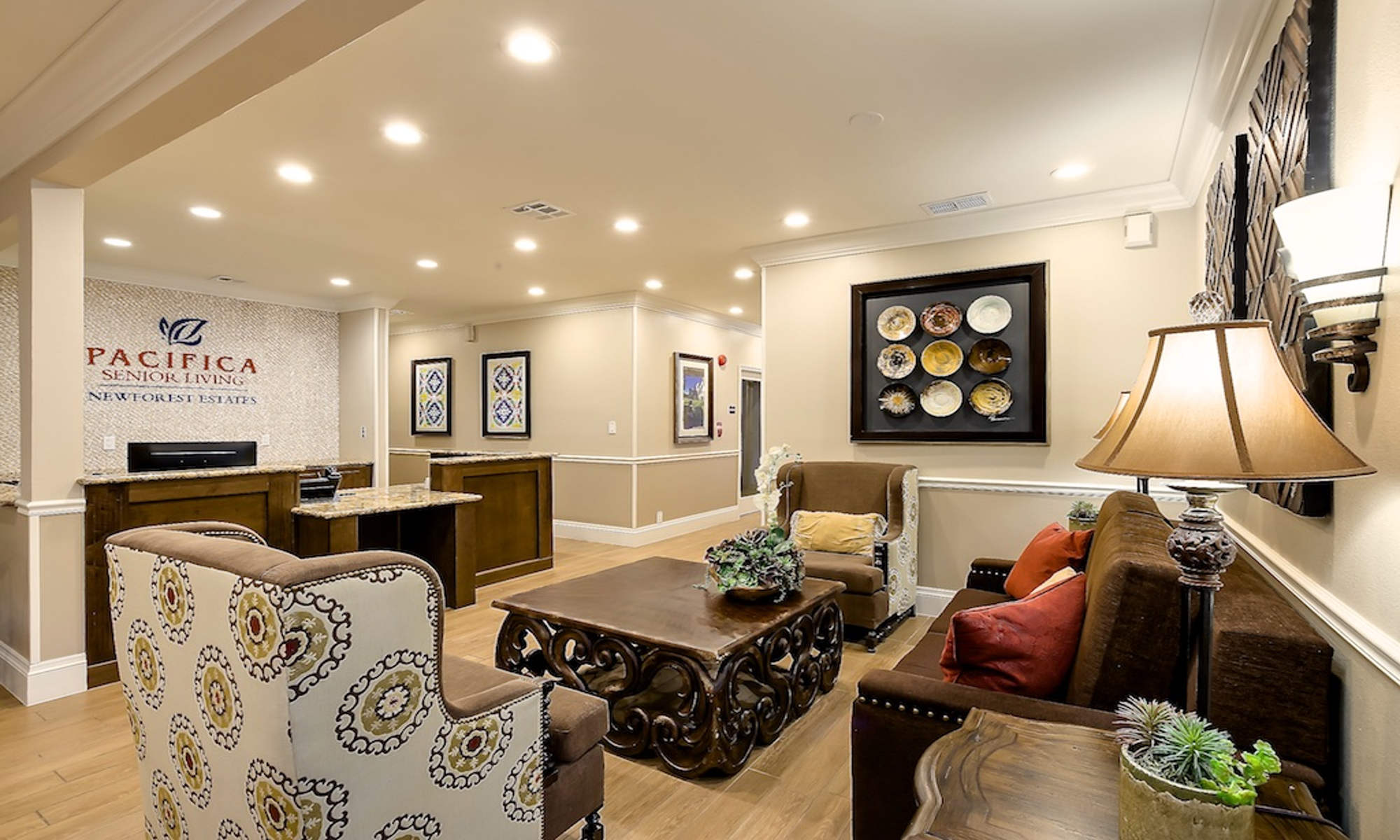 Spacious lobby area at NewForest Estates in San Antonio, TX