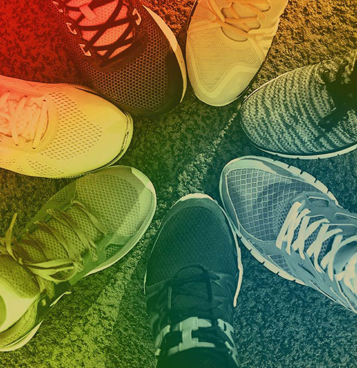 Looking down at shoes