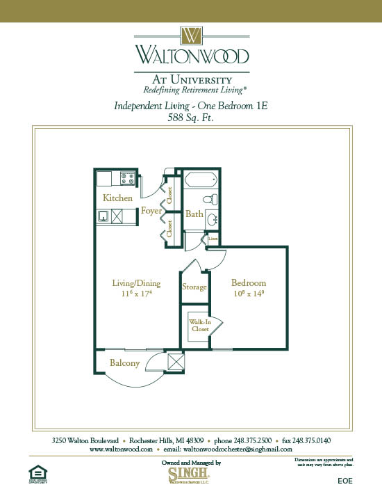 Senior Living Floor Plans Waltonwood University