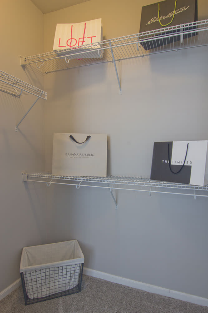 Walk in closet at our apartments in Elsmere, KY