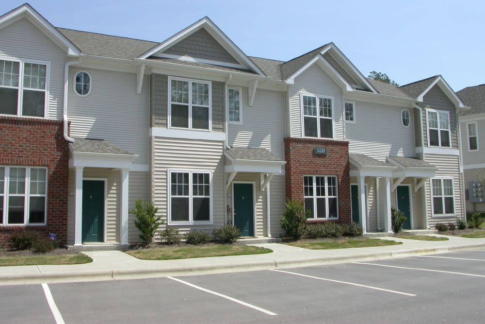 Spacious parking area at Falls Creek Apartments & Townhomes in Raleigh, NC