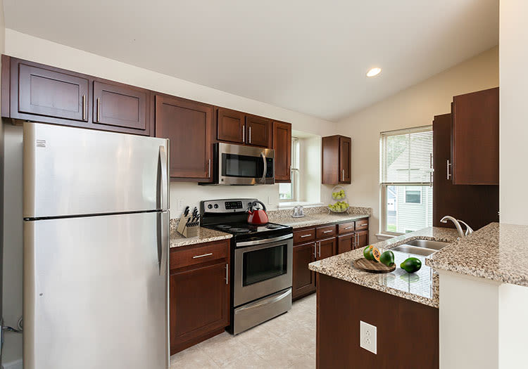 Modern kitchen at Saratoga Crossing home in Farmington