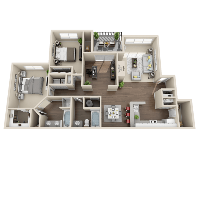 View 1 Bedroom Floor Plans at Pavilions at Silver Sage | Apartments in Fort Collins, Colorado