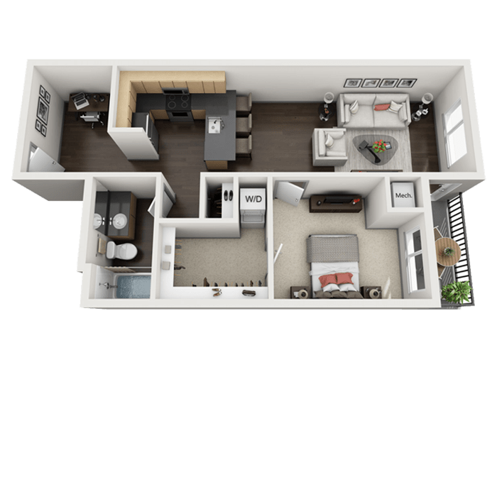 View 1 Bedroom Floor Plans at Oxford Station Apartments | Apartments in Englewood, Colorado