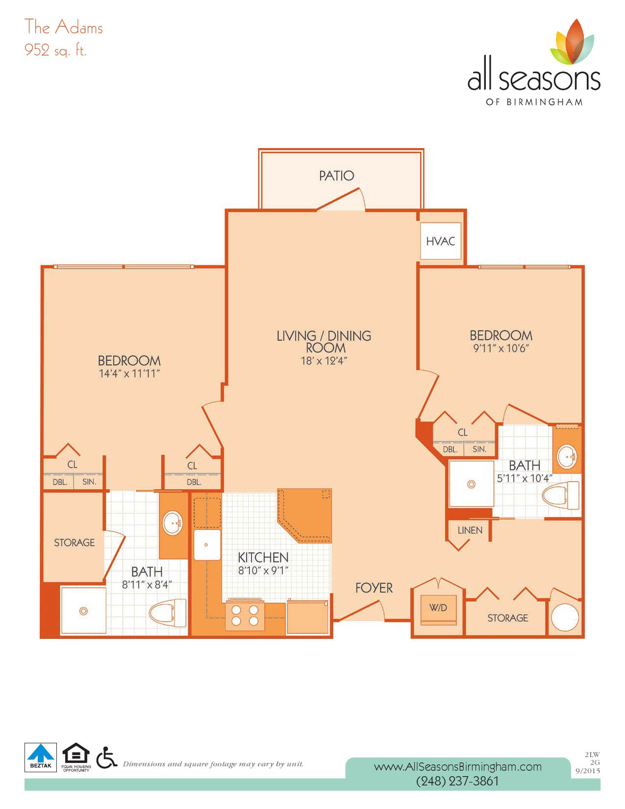 The Adams floor plan at All Seasons Birmingham