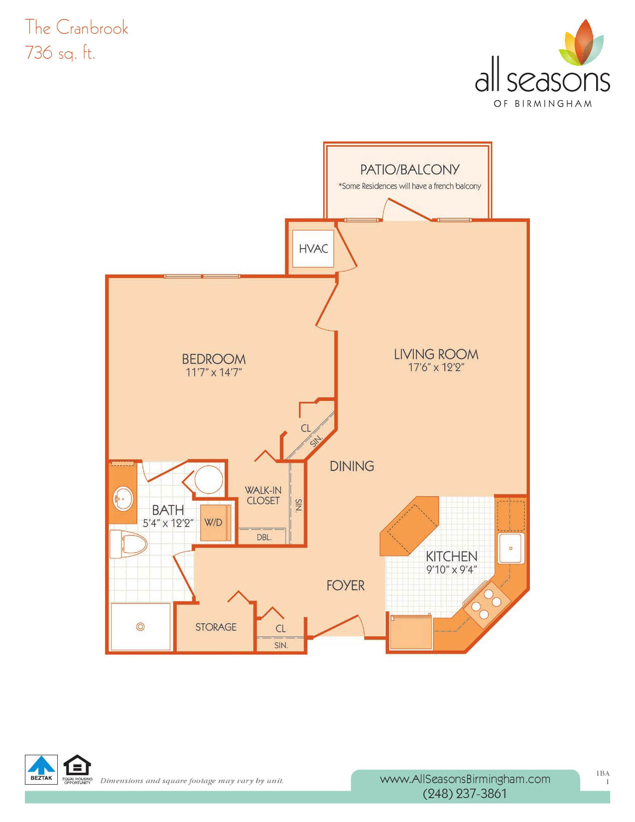 Cranbrook floor plan at All Seasons Birmingham