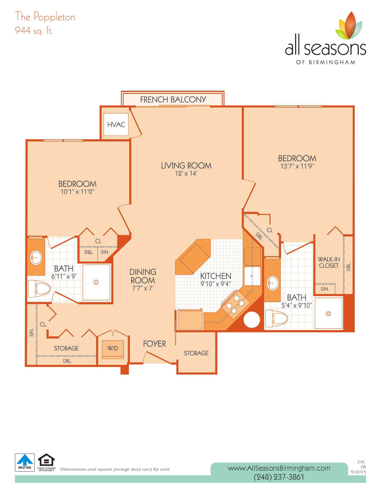 The Poppleton floor plan at All Seasons Birmingham